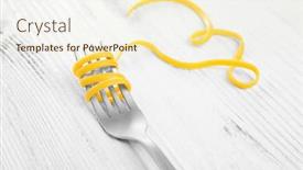  Presentation with swirls - Colorful PPT theme enhanced with swirls-of-pasta-and-fork backdrop and a cream colored foreground
