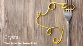  Presentation with swirls - Theme with swirls-of-pasta-and-fork background and a coral colored foreground