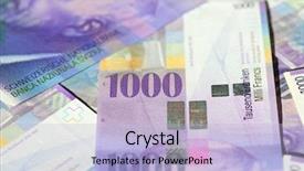  Presentation with world bank - Audience pleasing slide deck consisting of swiss 1000 franks bank backdrop and a light blue colored foreground