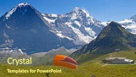  Presentation with paragliding - Audience pleasing PPT layouts consisting of swiss alps jungfrau region switzerland backdrop and a tawny brown colored foreground