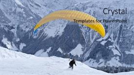  Presentation with paragliding - Presentation theme having swiss alps near elm switzerland background and a light blue colored foreground