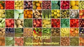  Presentation with swiss chard - Audience pleasing presentation theme consisting of swiss chard - collage of vegetables and fruits backdrop and a tawny brown colored foreground