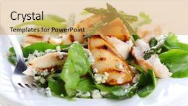  Presentation with swiss chard - Slides consisting of swiss chard - green salad mix with pears background and a yellow colored foreground