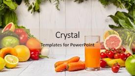  Presentation with swiss chard - PPT layouts with swiss chard - various freshly vegetable juices background and a lemonade colored foreground