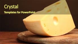  Presentation with board meeting room chairs - Slides enhanced with swiss cheese - heese on wooden board background and a wine colored foreground