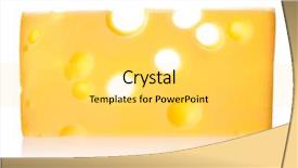  Presentation with white cheese - Beautiful presentation theme featuring swiss cheese isolated on white backdrop and a light gray colored foreground