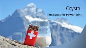  Presentation with chocolate milk - Amazing PPT layouts having swiss chocolate and jug backdrop and a light blue colored foreground