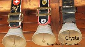  Presentation with swiss roll - Audience pleasing PPT theme consisting of swiss cowbells backdrop and a gold colored foreground