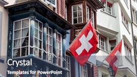  Presentation with switzerland - Cool new slides with swiss flag - switzerland zurich the augustinian alley backdrop and a ocean colored foreground