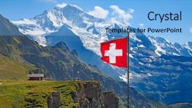  Presentation with region - Audience pleasing PPT layouts consisting of swiss flag on the top backdrop and a light blue colored foreground
