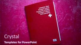  Presentation with passport - Theme having swiss-passport-on-red-background background and a violet colored foreground