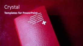  Presentation with passport - Audience pleasing PPT layouts consisting of swiss-passport-on-red-background backdrop and a wine colored foreground