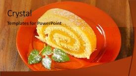  Presentation with swiss roll - Audience pleasing PPT theme consisting of swiss roll with peanut butter backdrop and a crimson colored foreground