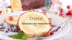  Presentation with swiss roll - Slide set with swiss roll yule log background and a lemonade colored foreground