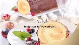  Presentation with swiss roll - Cool new slide set with swiss roll yule log backdrop and a lemonade colored foreground