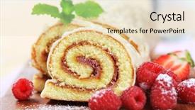  Presentation with cake - Colorful theme enhanced with swiss roll backdrop and a lemonade colored foreground