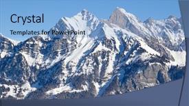  Presentation with winter in the swiss alps - Slide set featuring swiss winter season landscape march background and a light blue colored foreground