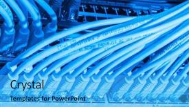  Presentation with data center - Amazing presentation design having switch - closeup of data center backdrop and a  colored foreground