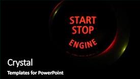  Presentation with engine - Beautiful slides featuring switch off - engine starter backdrop and a black colored foreground