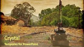  Presentation with railway tracks - Amazing theme having switch on the old unused railway tracks backdrop and a tawny brown colored foreground