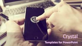  Presentation with page - Presentation theme featuring switch page - business concept with smartphone background and a  colored foreground