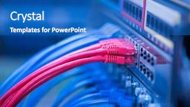  Presentation with port security - Slide set with switch ports and patch cords background and a teal colored foreground