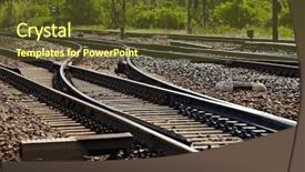  Presentation with switches - Theme with switches of a railroad background and a tawny brown colored foreground