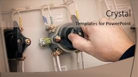  Presentation with switchboard - Slide set consisting of switches the old batch electrical background and a soft green colored foreground