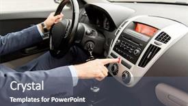  Presentation with car business - PPT layouts having switching emergency signal button background and a gray colored foreground