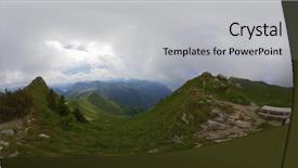  Presentation with couples hiking the mountains - PPT layouts featuring switzerland mountains at summer 360 background and a light gray colored foreground