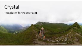  Presentation with hiking - PPT theme with switzerland mountains at summer 360 background and a white colored foreground