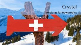  Presentation with switzerland - Presentation design consisting of switzerland wooden sign with alps background and a  colored foreground
