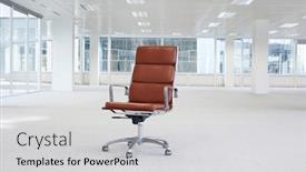  Presentation with office chair - Presentation theme consisting of swivel-chair-in-empty-office background and a light gray colored foreground