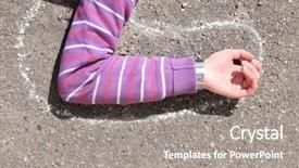  Presentation with asphalt - PPT theme enhanced with swoon - dead woman laying on asphalt background and a gray colored foreground