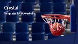  Presentation with swoosh - Cool new presentation with swoosh - basketball action finished scoring point backdrop and a navy blue colored foreground