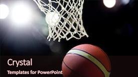  Presentation with swoosh - Theme with swoosh - basketball going through the hoop background and a wine colored foreground