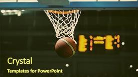  Presentation with swoosh - Colorful slide deck enhanced with swoosh - basketball going through the hoop backdrop and a wine colored foreground