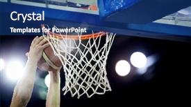  Presentation with sports arena - Slides with swoosh - basketball going through the hoop background and a ocean colored foreground