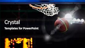  Presentation with swoosh - PPT theme having swoosh - basketball going through the hoop background and a black colored foreground