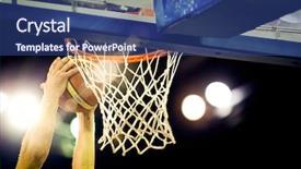  Presentation with swoosh - Audience pleasing presentation consisting of swoosh - basketball going through the hoop backdrop and a ocean colored foreground