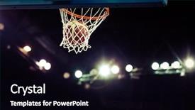  Presentation with swoosh - Audience pleasing theme consisting of swoosh - basketball going through the hoop backdrop and a black colored foreground