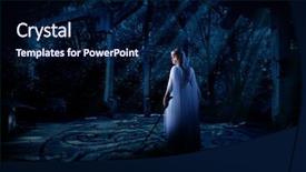  Presentation with sword - Colorful theme enhanced with sword art - young elven girl in night backdrop and a navy blue colored foreground