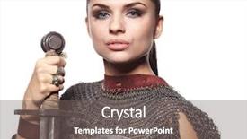  Presentation with knight - Slide deck enhanced with sword fight - portrait of a medieval female background and a gray colored foreground