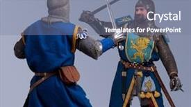  Presentation with knights - Presentation having sword fight - two medieval knights fighting background and a seafoam green colored foreground