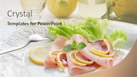  Presentation with sword - Amazing presentation theme having sword fish carpaccio backdrop and a lemonade colored foreground