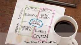  Presentation with table napkin - Amazing presentation having swot strengths weaknesses opportunities threats backdrop and a mint green colored foreground