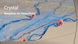  Presentation with fishing net - Presentation theme with syber - fishing net on the beach background and a gray colored foreground
