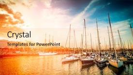  Presentation with sydney - Presentation theme consisting of sydney - sea bay with yachts background and a lemonade colored foreground