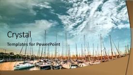  Presentation with sydney - Colorful presentation theme enhanced with sydney - sea bay with yachts backdrop and a light blue colored foreground