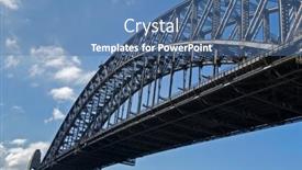  Presentation with steel bridge - Slide set with sydney-australia-april-2016-partial background and a ocean colored foreground